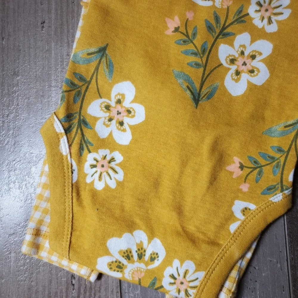 NWT Carter's Mustard Yellow and Cream 3pc Baby Outfit Size 3m 100% Cotton